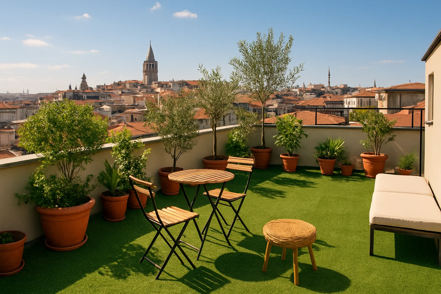 Suni Çim Halı ile Maltepe Teras ve Balkonlarınızı Yenileyin